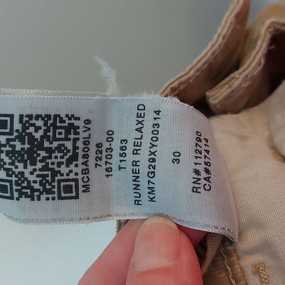 True Religion Runner Relaxed Corduroy Joggers Straw Size 30 - Picture 14 of 14